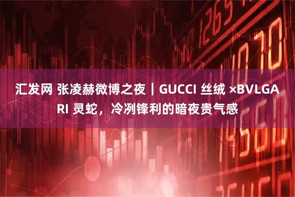 汇发网 张凌赫微博之夜｜GUCCI 丝绒 ×BVLGARI 灵蛇，冷冽锋利的暗夜贵气感